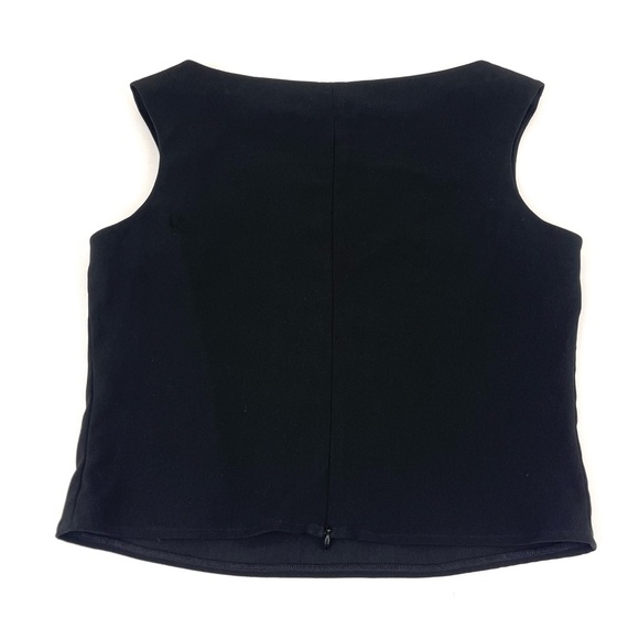 Crimson by Lawrence Kurtz Wide Neck Beaded Cropped Sleeveless Evening Top - Picture 4 of 5